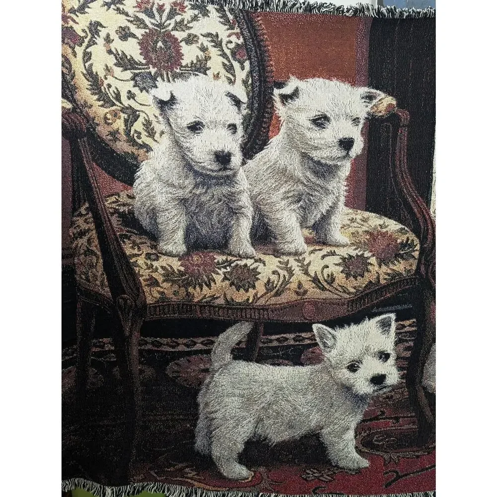 1135-T Pure Country Weavers Westie Tapestry Blanket Robert May Vintage Throw